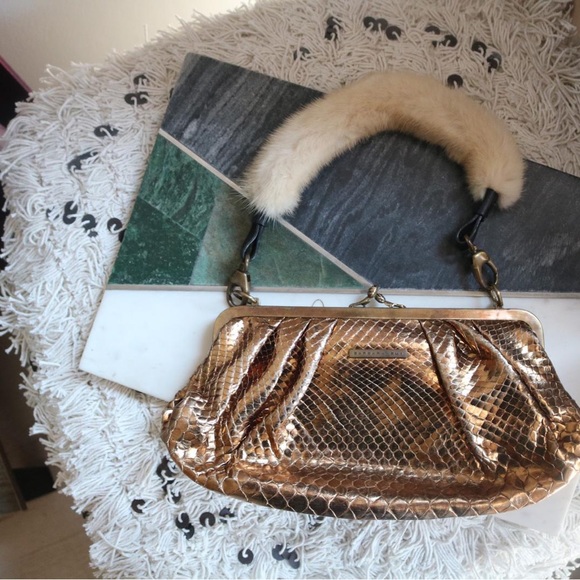 Barbara Bui Fur Handle Handbag Purse - Picture 5 of 6